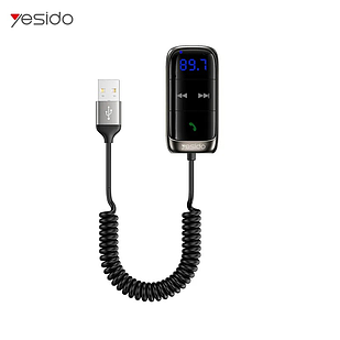 Автомобільний FM-трансмітер Bluetooth-ресивер USB і AUX адаптер Yesido YAU32 Black