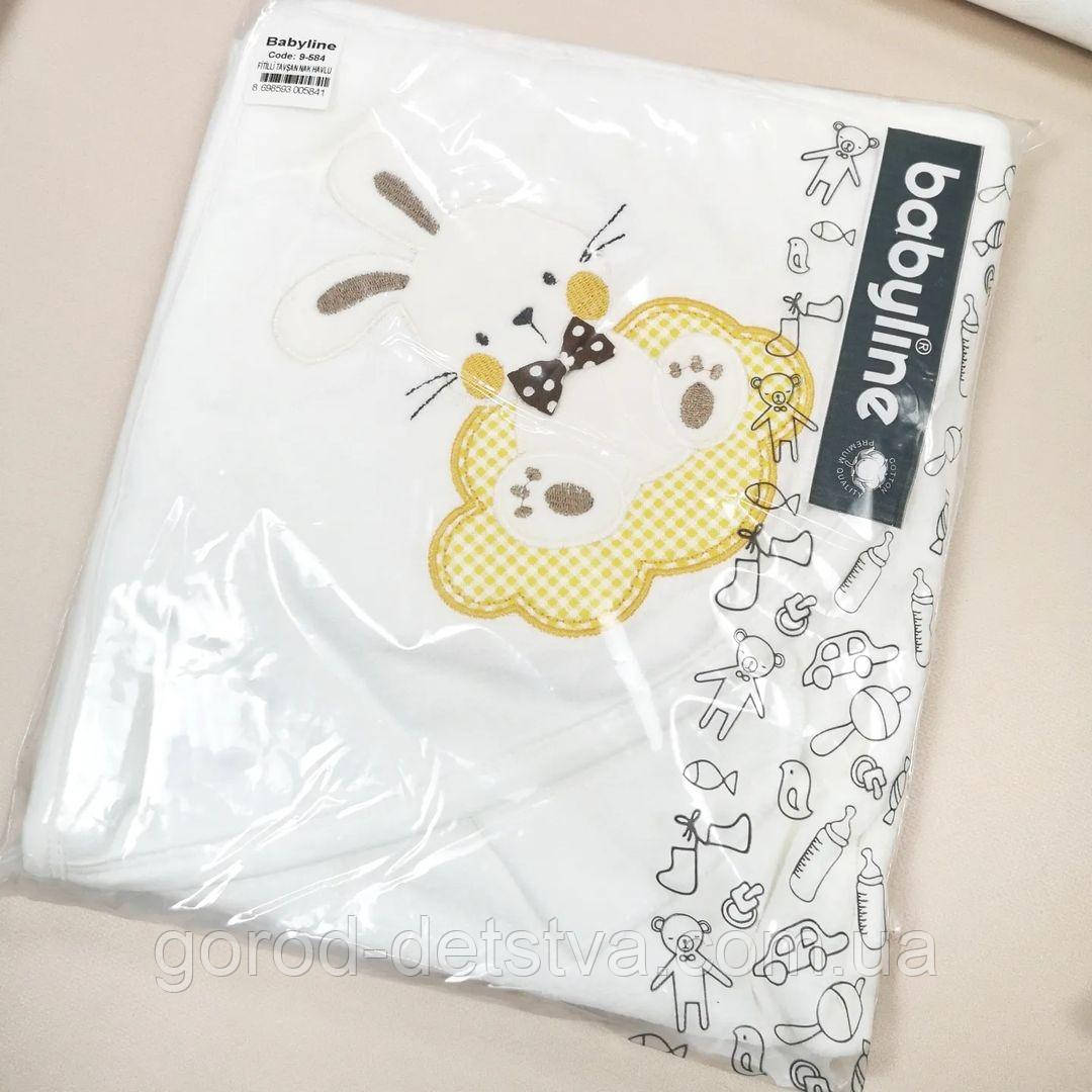 Дитячий рушничок з капюшоном 85*85 см Туреччина дитячий рушник куточок, фото 1