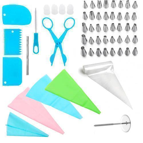 Набір для декору тортів кексів, кондитерські інструменти, 70 шт, в кейсі, з підставкою, для оздоблення тортів