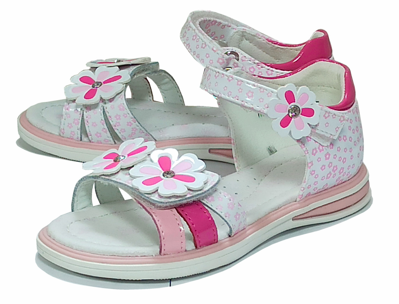 Ортопедичні босоніжки сандалі літнє взуття для дівчинки 326 рожеві Казка р.25