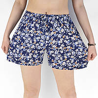 Шорты женские короткие Tovta (Венгрия) Летние короткие шорты Синий цвет - цветы L\XL