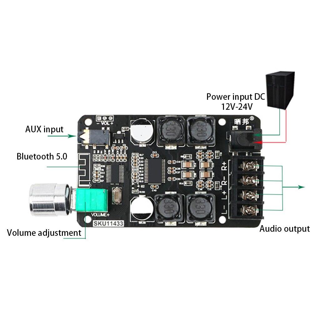 Стерео аудіопідсилювач Bluetooth 2х50 Вт D-класу на мікросхемі TPA3116, фото 1