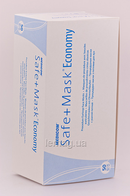 Medicom Маски захисні з вушної петлею Safe+mask, Білі, 50 шт.