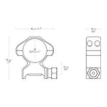 Кільця Hawke Precision Steel, 25.4 мм, High, на Weaver / Picatinny (23002), фото 4