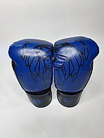Боксерские перчатки "ТОП" кожа, 10-12 унций, битки для бокса, синий