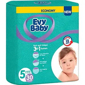 Підгузки дитячі Evy Baby Еві Бебі Junior джуніор  Mega Pack 5 (11-25 кг), 30 шт