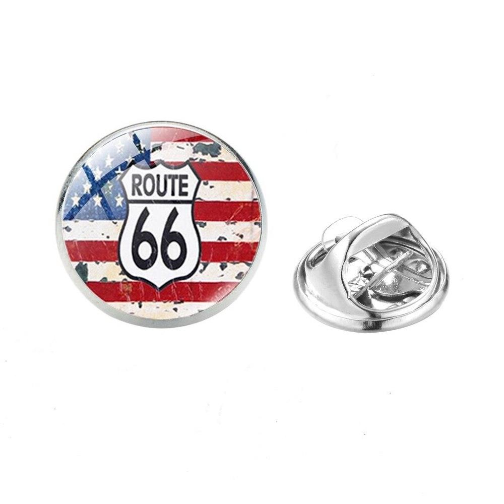 Брошка-значок BROCHE USA Route 66 різнобарвна BRGV112680