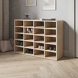 Взуттєвий стелаж на 20 відкритих комірок з ДСП Полиці для взуття 920 мм у передпокій Містка взуттєвниця