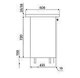 Тумба-мийка (двохдверна) з врізною мийкою зі стільницею 1-ї категорії (складська програма) ЛЮКС з фарбованими, фото 3