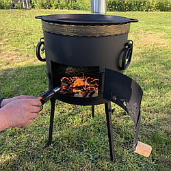 Піч під казан на 12-17 л димохідна (діаметр 400 мм, стінки 3 мм, пічка, вогнище)