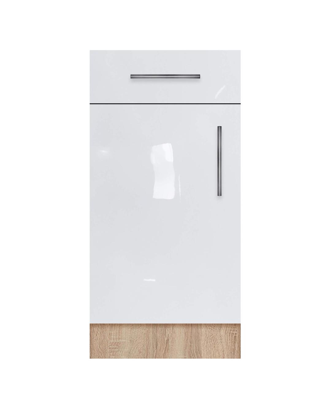 Тумба однодверна з одним ящиком (без стільниці) ЛЮКС із фарбованими МДФ фасадами ширина 500 МАКСІ-МЕбель Дуб, фото 1