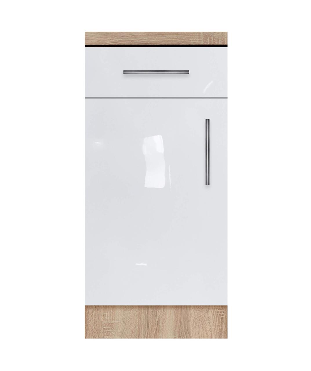 Тумба однодверна з одним ящиком зі стільницею 1-ї категорії (складська програма) ЛЮКС із фарбованими МДФ, фото 1