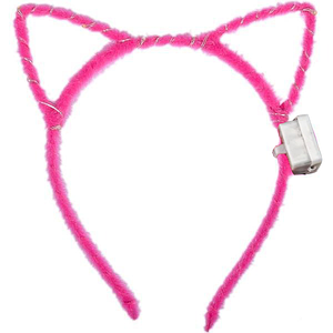 Обруч що світиться Кішечка LED | Малиновий