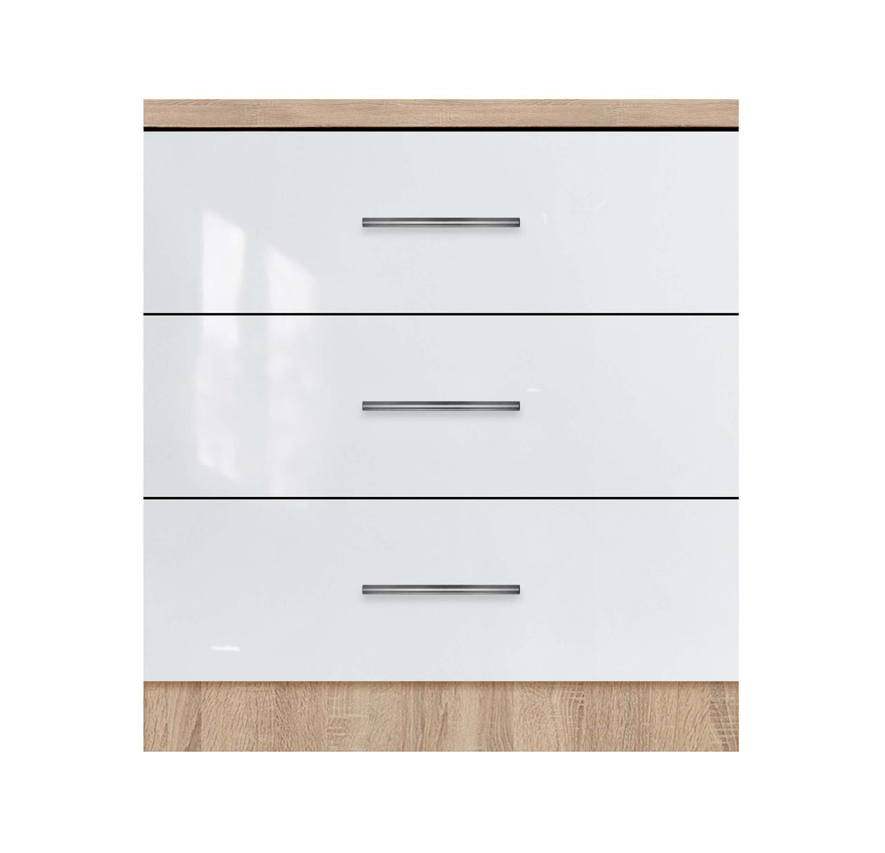 Тумба з трьома ящиками зі стільницею 1-ї категорії (складська програма) ЛЮКС із фарбованими МДФ фасадами ширина, фото 1