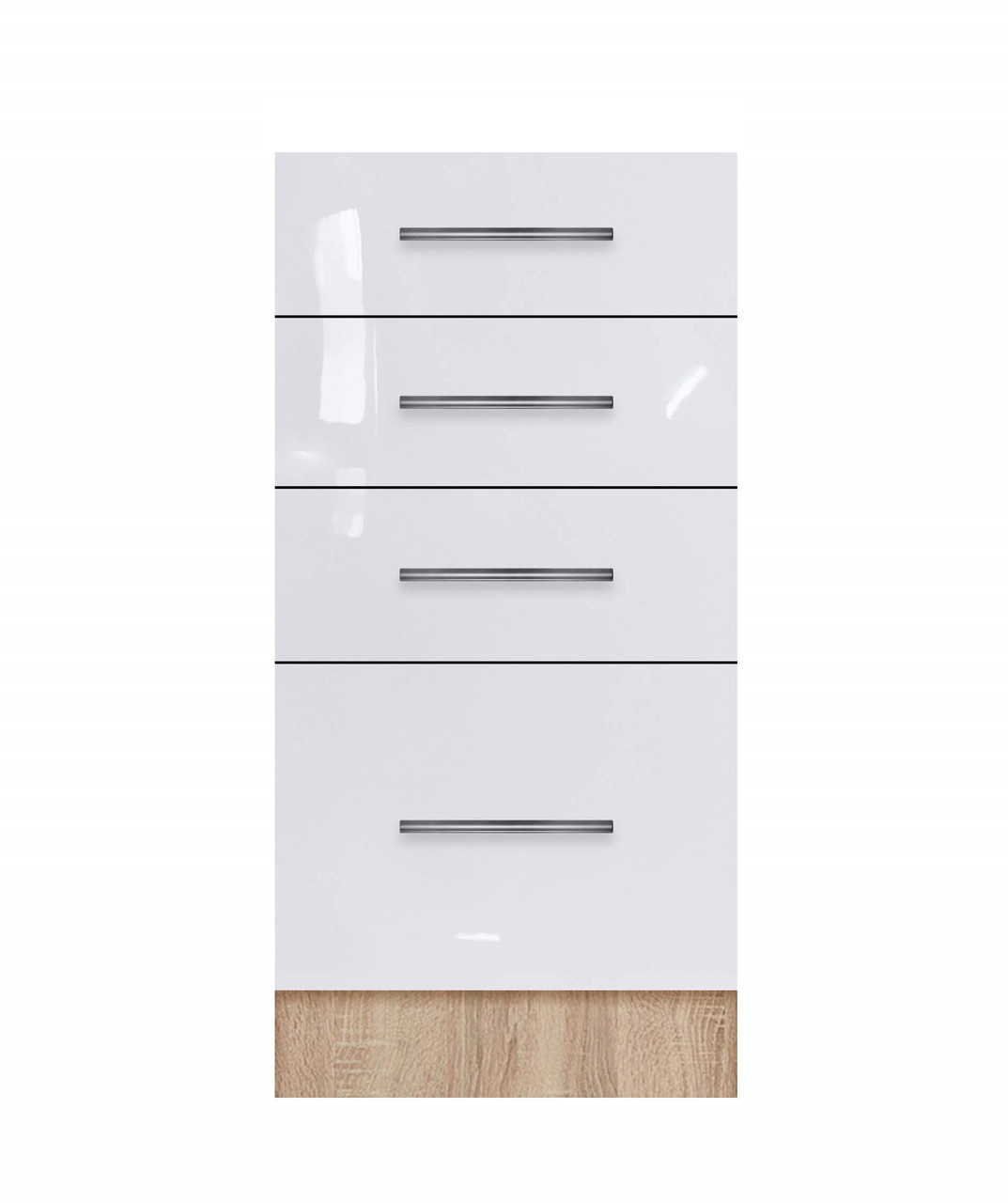 Тумба з чотирма ящиками (без стільниці) ЛЮКС із фарбованими МДФ фасадами ширина 300 МАКСІ-Мебель Дуб, фото 1