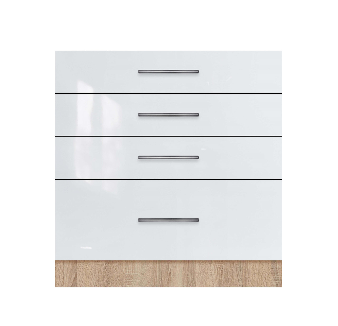 Тумба з чотирма ящиками (без стільниці) ЛЮКС із фарбованими МДФ фасадами ширина 800 МАКСІ-Мебель Дуб, фото 1