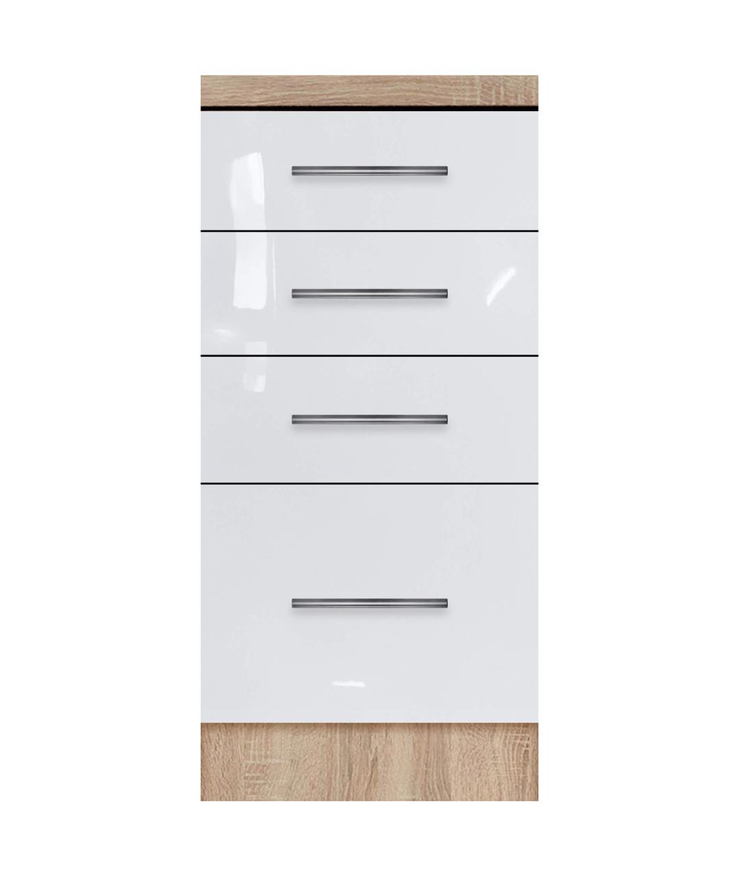 Тумба з чотирма ящиками зі стільницею 1-ї категорії (складська програма) ЛЮКС із фарбованими МДФ фасадами, фото 1