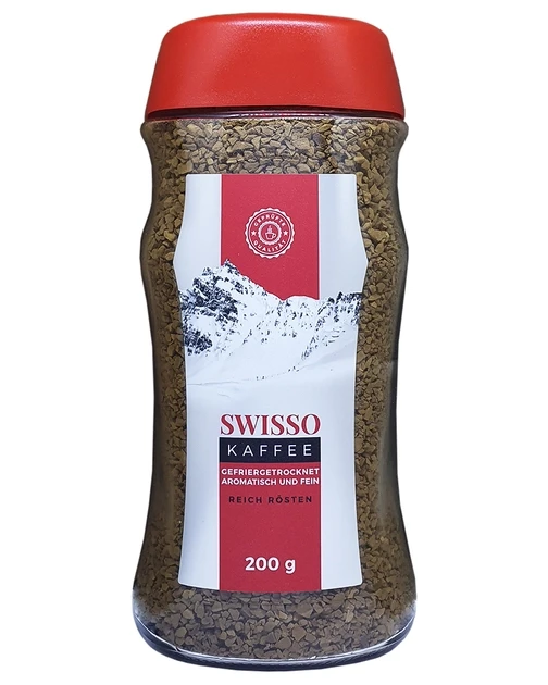 Кава розчинна сублімована Swisso Kaffee 200 грамів у скляній банці