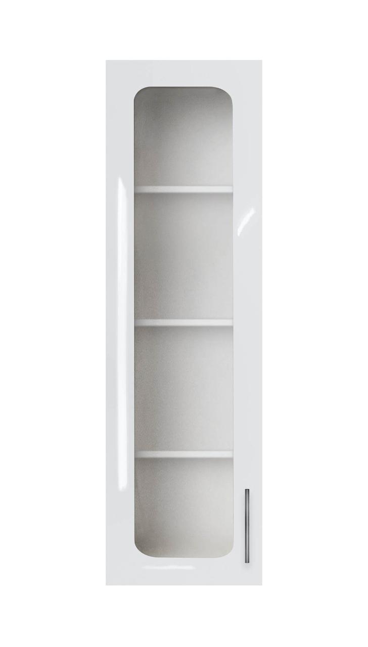 Пенал вітрина (скло 4 мм) ЛЮКС із фарбованими МДФ фасадами ширина 400 МАКСІ-Мебель Дуб сонома/Білий (73126), фото 1