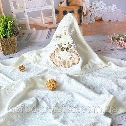 Дитячий рушничок з капюшоном 85*85 см Туреччина дитячий рушник куточок, фото 1