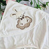 Дитячий рушничок з капюшоном 85*85 см Туреччина дитячий рушник куточок, фото 2