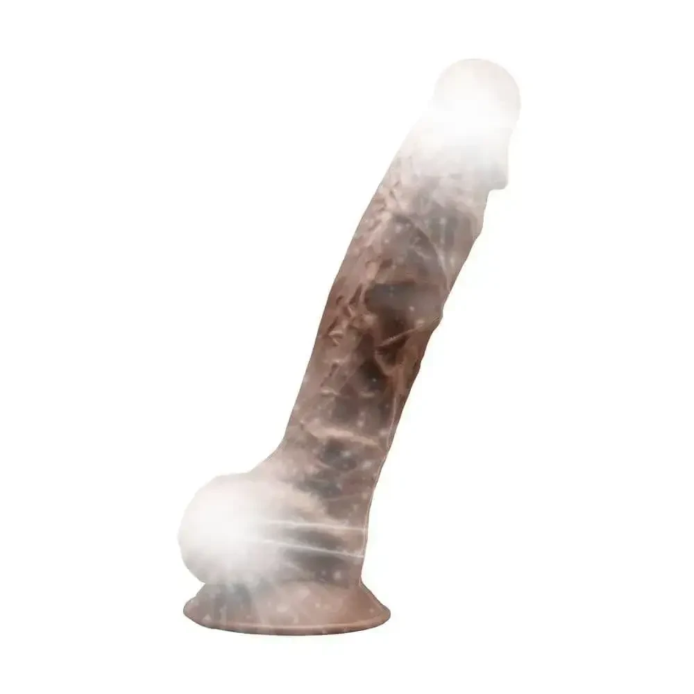 Фалоімітатор SilexD Tomas Brown (MODEL 1 size 9in), двошаровий, силікон + Silexpan, діаметр 4,9см 18+