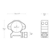 Кільця Hawke Precision Steel, 25.4 мм, Medium, на Weaver / Picatinny (23001), фото 4