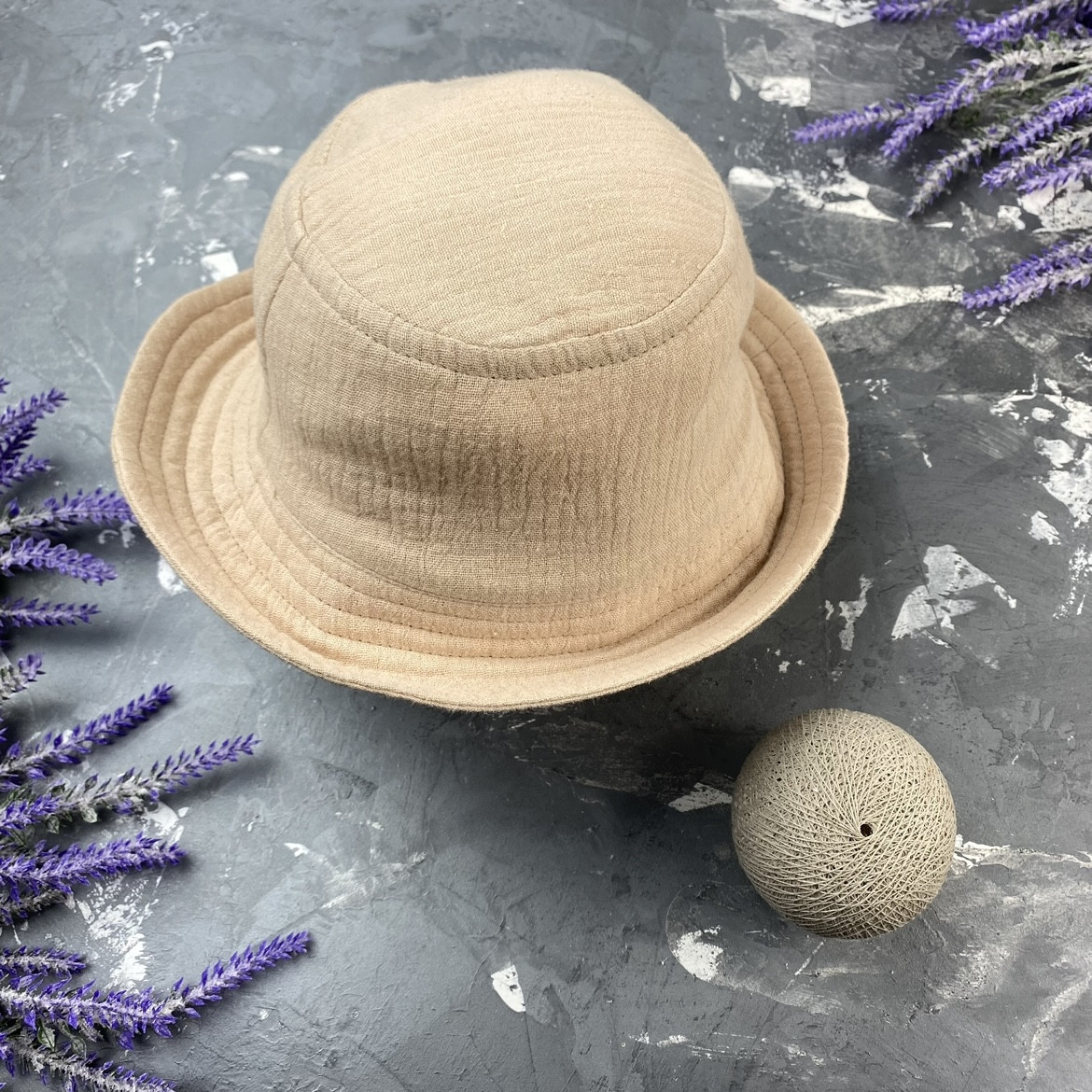 Панамка муслінова дитяча Muslin Cotton BEWARM Беж, фото 1