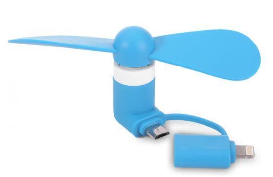 Мінівентилятор для телефона micro USB/Lightning