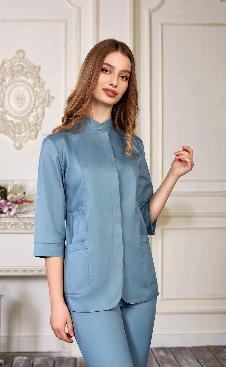 Жіноча медична куртка топ Розалія сірий - Одяг косметолога