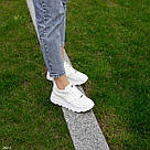 Шкіряні жіночі білі кросівки перфорація, фото 8
