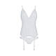 Корсет із пажами, трусики з ажурним декором та відкритим кроком Passion URSULA CORSET XXL/XXXL white  18+, фото 4