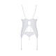 Корсет із пажами, трусики з ажурним декором та відкритим кроком Passion URSULA CORSET XXL/XXXL white  18+, фото 5