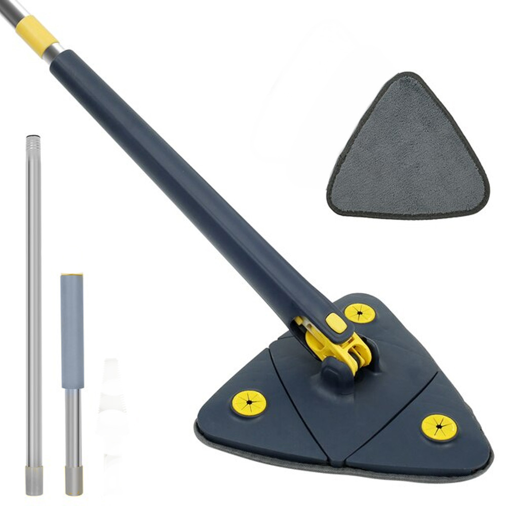 Телескопічна швабра для миття підлоги вікон та стін трикутна з автоматичним віджиманням, фото 1