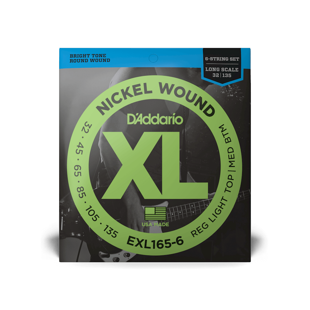 Струны D`ADDARIO EXL165-6 XL REG LIGHT TOP / MED BOTTOM 6 STRING 32-135 - фото 1 - id-p265519652