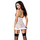 Сорочка прозора з пажами Passion ORIHIME CHEMISE XXL/XXXL, white, трусики, стрепи  18+, фото 3