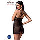 Прозора сорочка приталена Passion QUENTRIS CHEMISE S/M, black, трусики  18+, фото 3