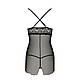 Прозора сорочка приталена Passion QUENTRIS CHEMISE L/XL, black, трусики  18+, фото 7