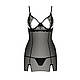 Прозора сорочка приталена Passion QUENTRIS CHEMISE S/M, black, трусики  18+, фото 6