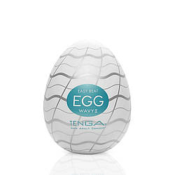 Мастурбатор-яйце Tenga Egg Wavy II з подвійним хвилястим рельєфом  18+