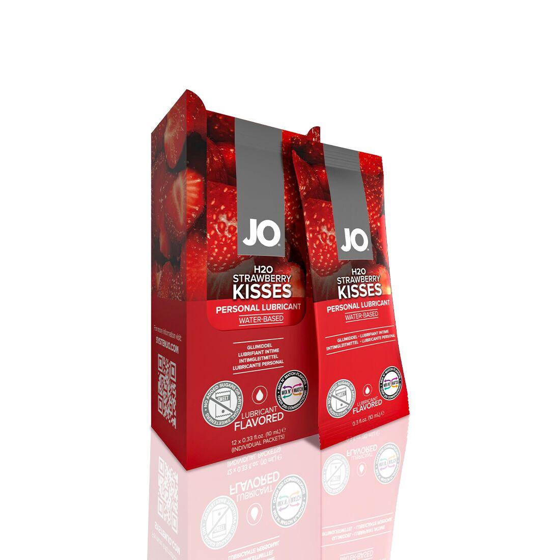 Набір лубрикантів Foil Display Box – JO H2O Lubricant – Strawberry – 12 × 10ml 18+