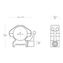 Кільця швидкознімні Hawke Precision Steel, 25.4 мм, Medium, на Weaver / Picatinny (23011), фото 5