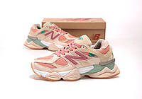 Женские кроссовки New Balance 9060 (розовые с зелёным) стильные модные красивые весенние кроссы К14294