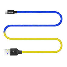 Кабель USB - microUSB ColorWay CBUM052-BLY 1,0м синьо-жовтий