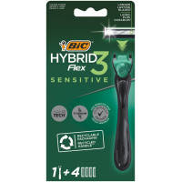 Бритва Bic Flex 3 Hybrid Sensitive с 4 сменными картриджами (3086123644977)