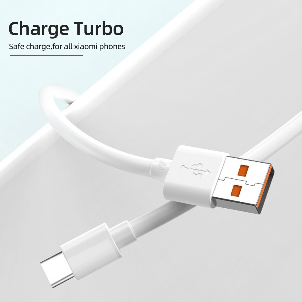 Кабели USB to Type-C 120W Xiaomi Mi Turbo Charger Кабель type A - C Белый
