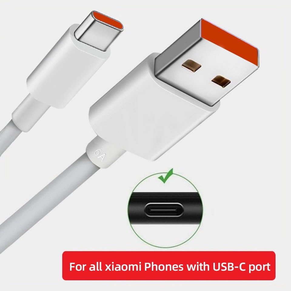 Кабели USB to Type-C 120W Xiaomi Mi Turbo Charger Кабель type A - C Белый Original