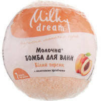 Бомбочка для ванны Milky Dream Молочная Белый персик с молочными протеинами 100 г (4820205300790)