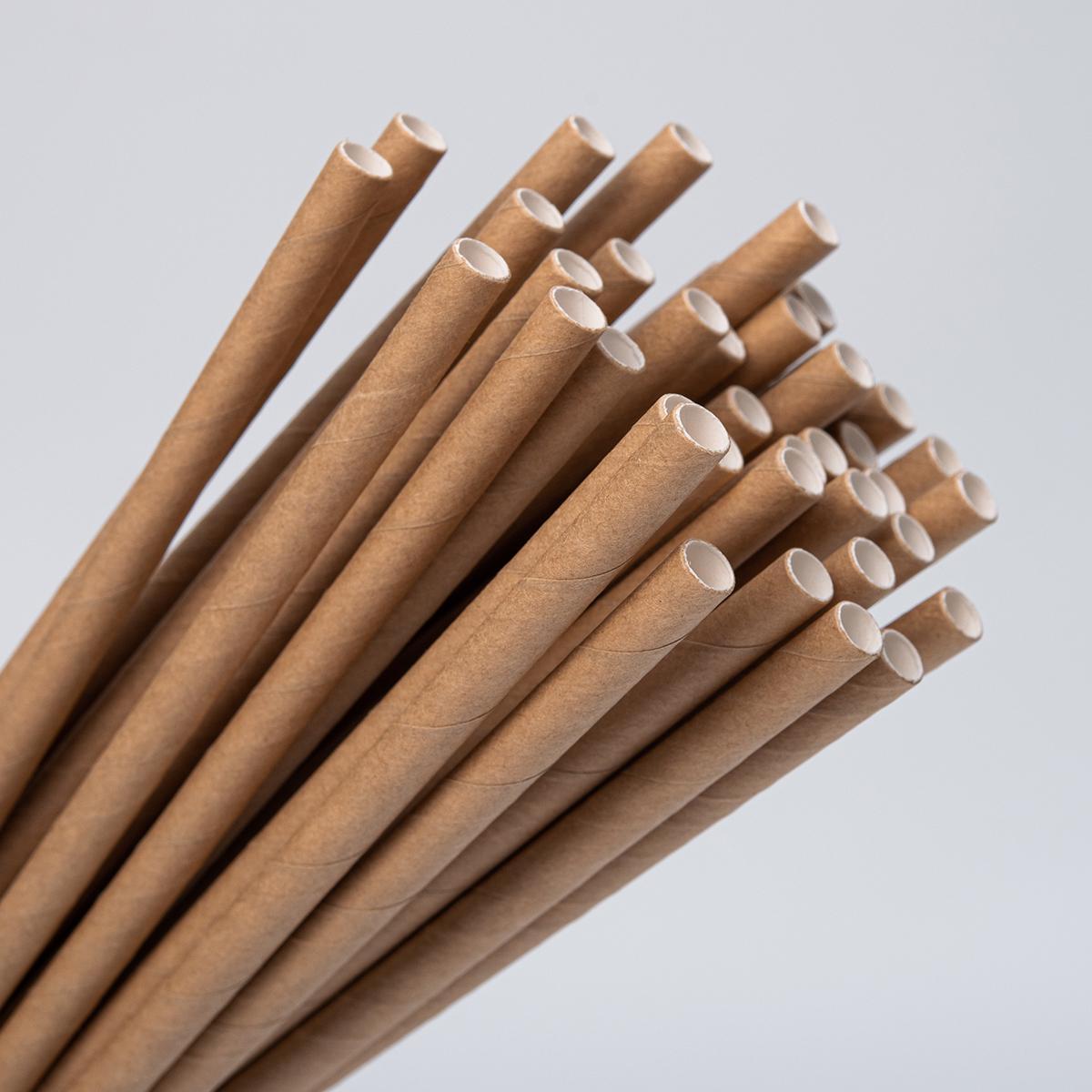 Паперова трубочка Ecopicnic 197х6 мм 100 шт. Крафт (HG-100-K), фото 1