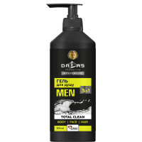Гель для душу Dalas Total Clean 3 в 1 для чоловіків 500 г (4260637722652), фото 1